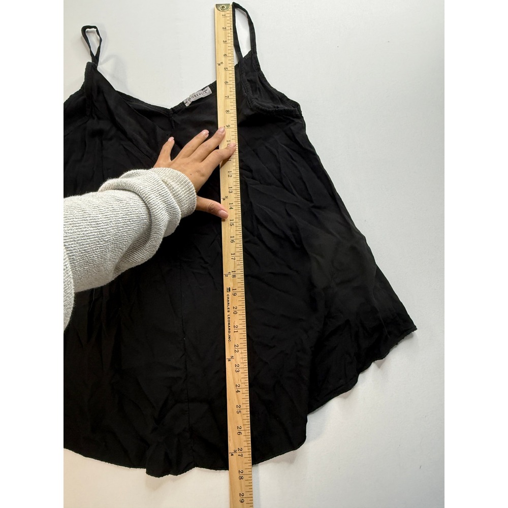 Florencia V-Neck Camisole Silk Tank Top Women Size Medium Black Spaghetti Strap - Picture 5 of 6